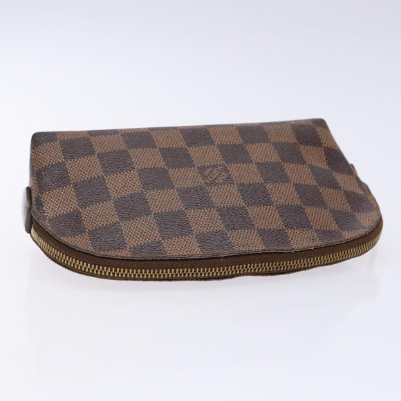 LOUIS VUITTON Damier Ebene Pochette Cosmetic PM Pouch N47516 LV Auth 136365