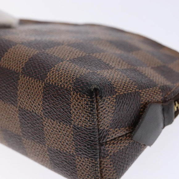 LOUIS VUITTON Damier Ebene Pochette Cosmetic PM Pouch N47516 LV Auth 136365