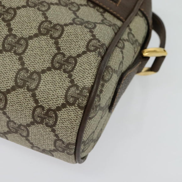 GUCCI GG Supreme Web Sherry Line Bag PVC Beige Gold 119 02 087 Auth 136367