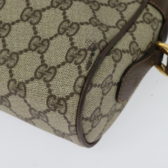 GUCCI GG Supreme Web Sherry Line Bag PVC Beige Gold 119 02 087 Auth 136367