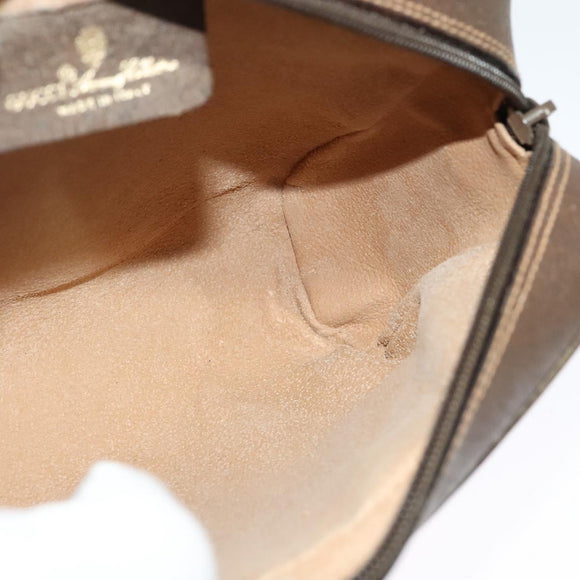 GUCCI GG Supreme Web Sherry Line Bag PVC Beige Gold 119 02 087 Auth 136367