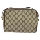 GUCCI GG Supreme Web Sherry Line Bag PVC Beige Gold 119 02 087 Auth 136367-2