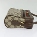 GUCCI GG Supreme Web Sherry Line Bag PVC Beige Gold 119 02 087 Auth 136367-4