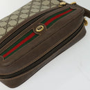 GUCCI GG Supreme Web Sherry Line Bag PVC Beige Gold 119 02 087 Auth 136367-6