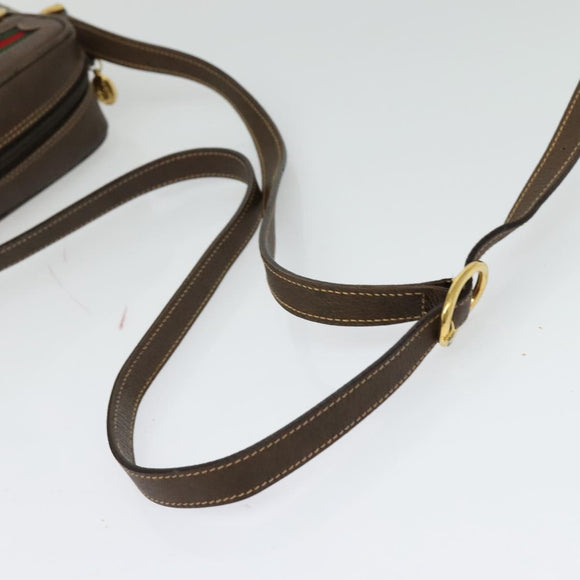 GUCCI GG Supreme Web Sherry Line Bag PVC Beige Gold 119 02 087 Auth 136367