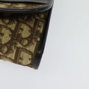 Christian Dior Trotter Canvas Chain Shoulder Bag Beige Gold Auth 136388-11