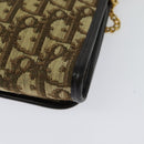 Christian Dior Trotter Canvas Chain Shoulder Bag Beige Gold Auth 136388-13