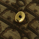 Christian Dior Trotter Canvas Chain Shoulder Bag Beige Gold Auth 136388-15