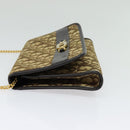 Christian Dior Trotter Canvas Chain Shoulder Bag Beige Gold Auth 136388-4