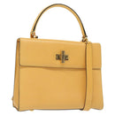 CELINE Hand Bag Leather 2way Yellow Auth 136390-1