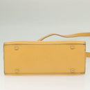 CELINE Hand Bag Leather 2way Yellow Auth 136390-5