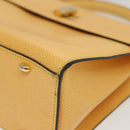 CELINE Hand Bag Leather 2way Yellow Auth 136390-16