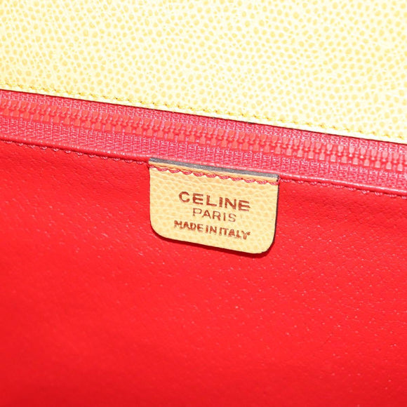 CELINE Hand Bag Leather 2way Yellow Auth 136390