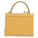CELINE Hand Bag Leather 2way Yellow Auth 136390-2