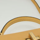 CELINE Hand Bag Leather 2way Yellow Auth 136390-14