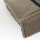HERMES Fourre Tout PM Hand Bag Canvas Gray Navy Auth 136396-9