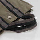 HERMES Fourre Tout PM Hand Bag Canvas Gray Navy Auth 136396-7