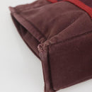HERMES Fourre Tout PM Hand Bag Canvas Bordeaux Auth 136397-14