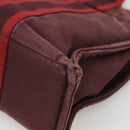 HERMES Fourre Tout PM Hand Bag Canvas Bordeaux Auth 136397-15