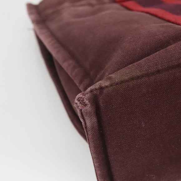 HERMES Fourre Tout PM Hand Bag Canvas Bordeaux Auth 136397