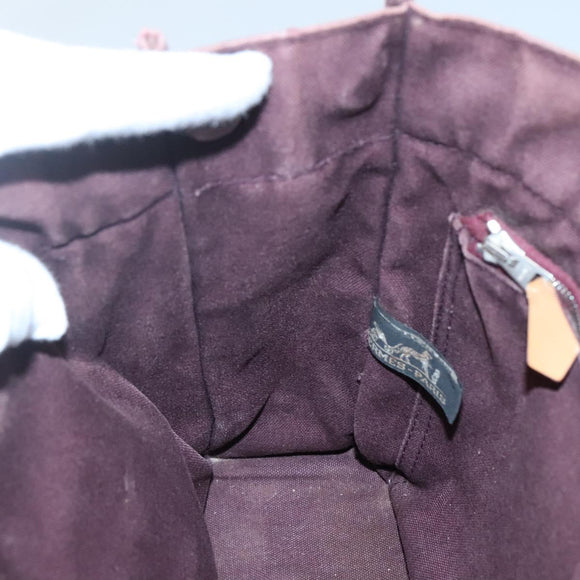 HERMES Fourre Tout PM Hand Bag Canvas Bordeaux Auth 136397