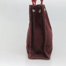 HERMES Fourre Tout PM Hand Bag Canvas Bordeaux Auth 136397-3