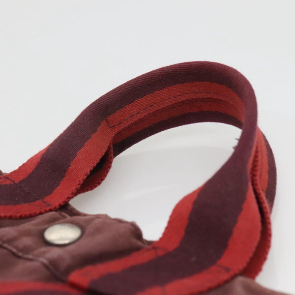 HERMES Fourre Tout PM Hand Bag Canvas Bordeaux Auth 136397