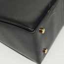Salvatore Ferragamo Gancini Hand Bag Leather 2way Black Gold Auth 136400-12
