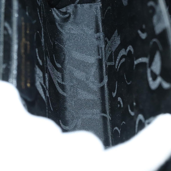 Salvatore Ferragamo Gancini Hand Bag Leather 2way Black Gold Auth 136400