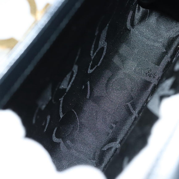 Salvatore Ferragamo Gancini Hand Bag Leather 2way Black Gold Auth 136400