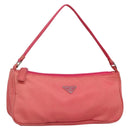 PRADA Accessory Pouch Nylon Pink Silver Auth 136404-1
