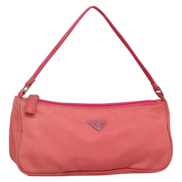 PRADA Accessory Pouch Nylon Pink Silver Auth 136404