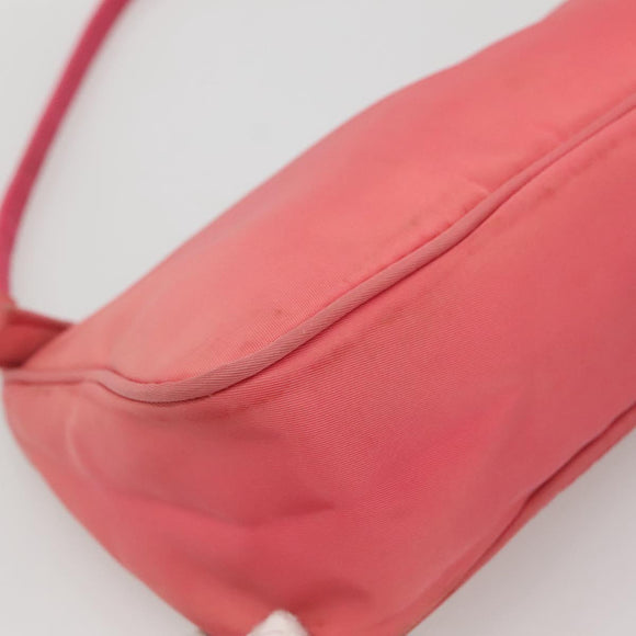 PRADA Accessory Pouch Nylon Pink Silver Auth 136404
