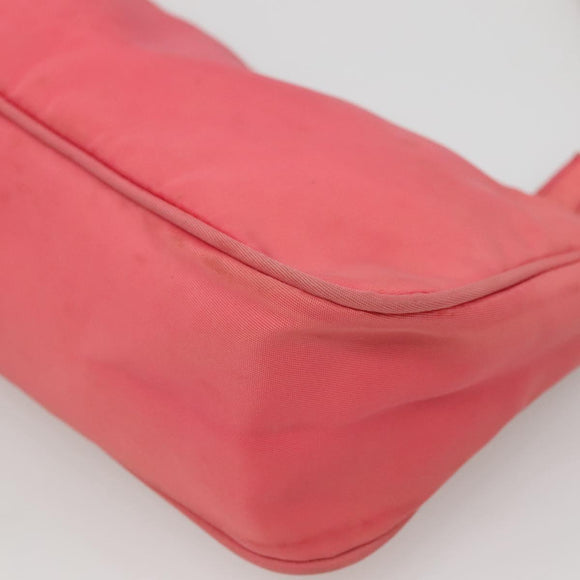 PRADA Accessory Pouch Nylon Pink Silver Auth 136404