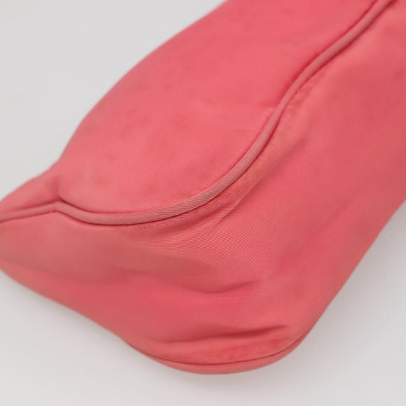 PRADA Accessory Pouch Nylon Pink Silver Auth 136404