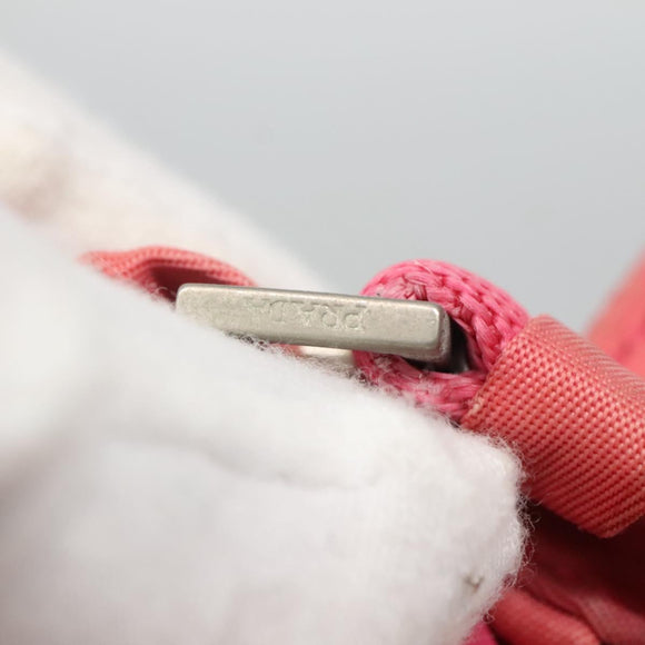 PRADA Accessory Pouch Nylon Pink Silver Auth 136404