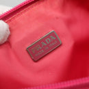 PRADA Accessory Pouch Nylon Pink Silver Auth 136404-19