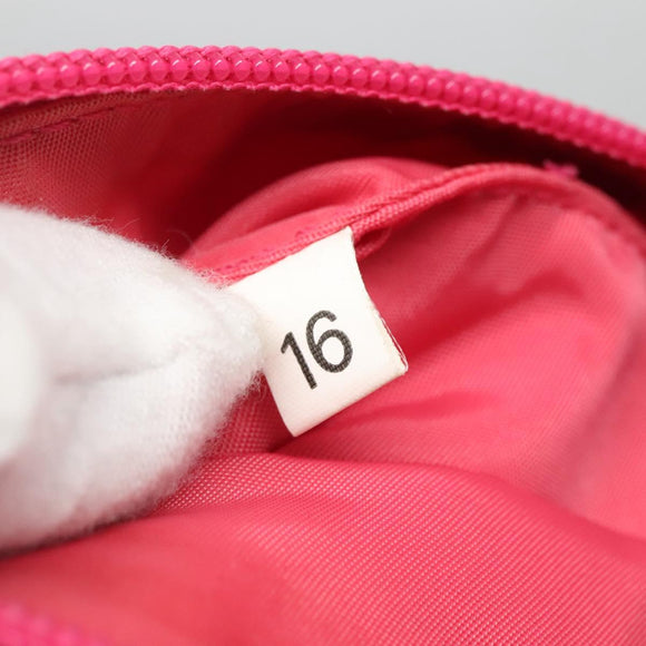 PRADA Accessory Pouch Nylon Pink Silver Auth 136404