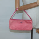 PRADA Accessory Pouch Nylon Pink Silver Auth 136404-22