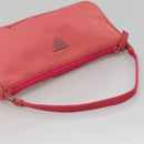 PRADA Accessory Pouch Nylon Pink Silver Auth 136404-7