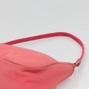 PRADA Accessory Pouch Nylon Pink Silver Auth 136404-14