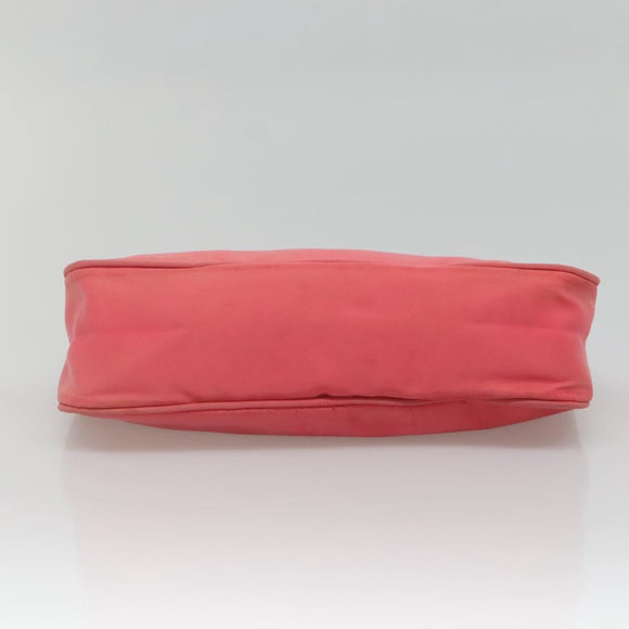 PRADA Accessory Pouch Nylon Pink Silver Auth 136404