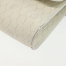 Christian Dior Honeycomb Canvas Shoulder Bag PVC White Gold Auth 136409-11