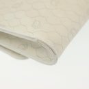 Christian Dior Honeycomb Canvas Shoulder Bag PVC White Gold Auth 136409-12