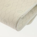 Christian Dior Honeycomb Canvas Shoulder Bag PVC White Gold Auth 136409-13