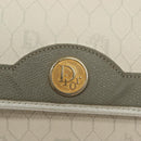 Christian Dior Honeycomb Canvas Shoulder Bag PVC White Gold Auth 136409-14