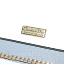 Christian Dior Honeycomb Canvas Shoulder Bag PVC White Gold Auth 136409-16