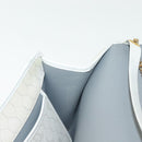 Christian Dior Honeycomb Canvas Shoulder Bag PVC White Gold Auth 136409-19