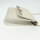 Christian Dior Honeycomb Canvas Shoulder Bag PVC White Gold Auth 136409-4