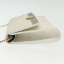 Christian Dior Honeycomb Canvas Shoulder Bag PVC White Gold Auth 136409-5
